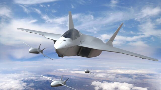 Recreación del futuro avión de combate del FCAS