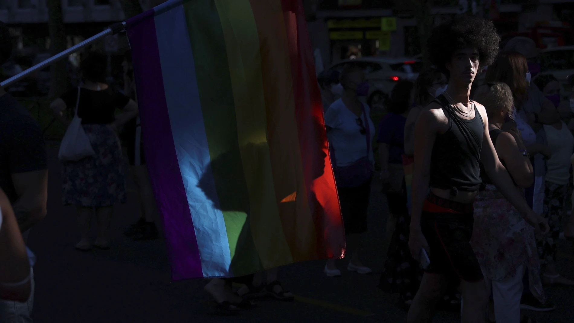 Un manifestante en una de las celebraciones del Orgullo Gay