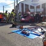 Heridas cuatro personas en la salida de vía de un turismo en la calle Topacio de Valladolid