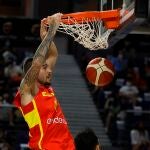 Juancho Hernangómez, en un amistoso con la selección preparatorio para los Juegos