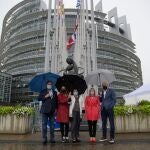Junqueras, Forcadell y exconsellers indultados de ERC llegan al Parlamento Europeo de Estrasburgo,
