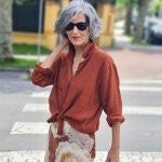 Carmen Gimeno con falda de Zara.