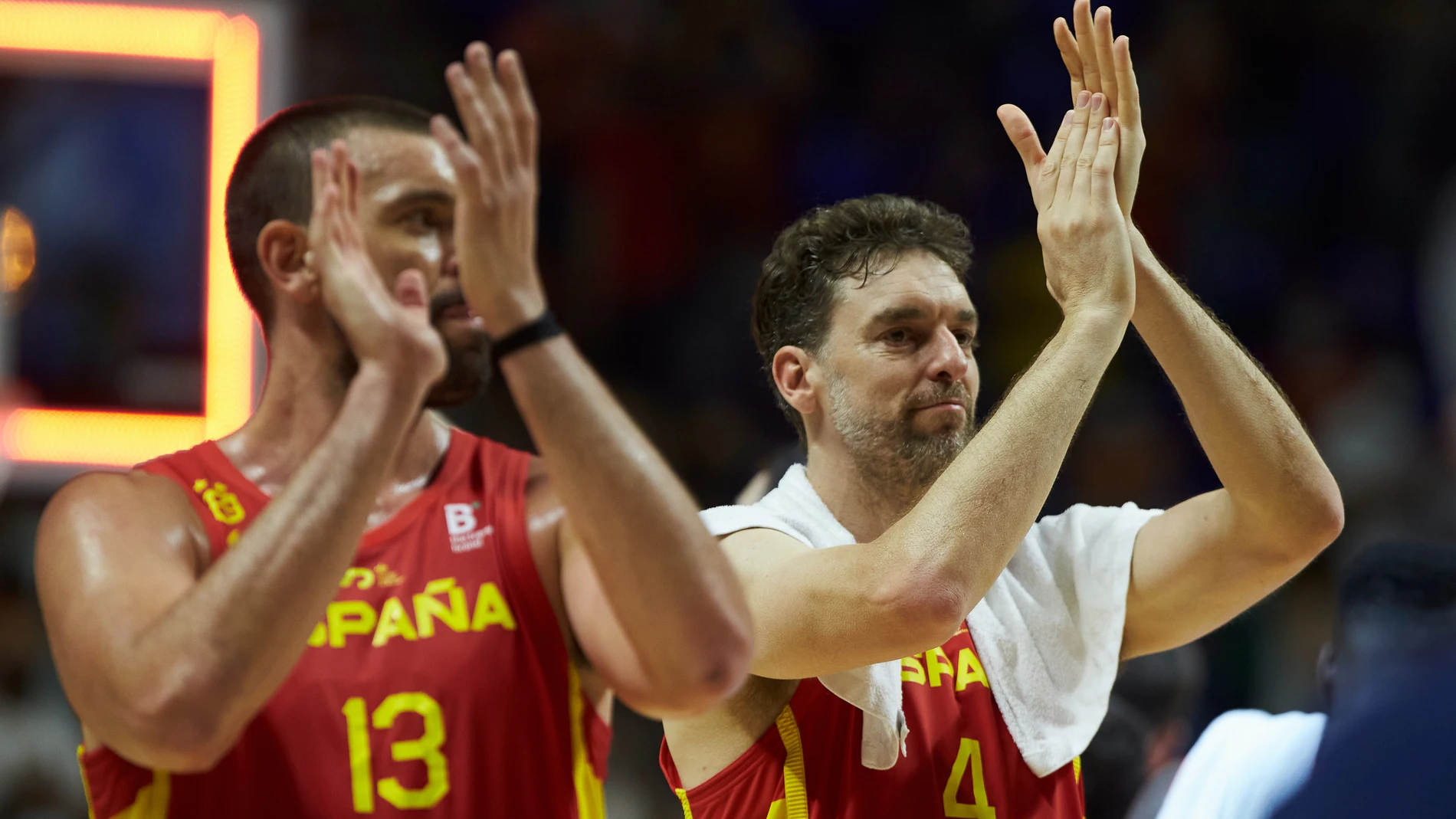 Marc Gasol y Pau Gasol con la selección española de baloncesto