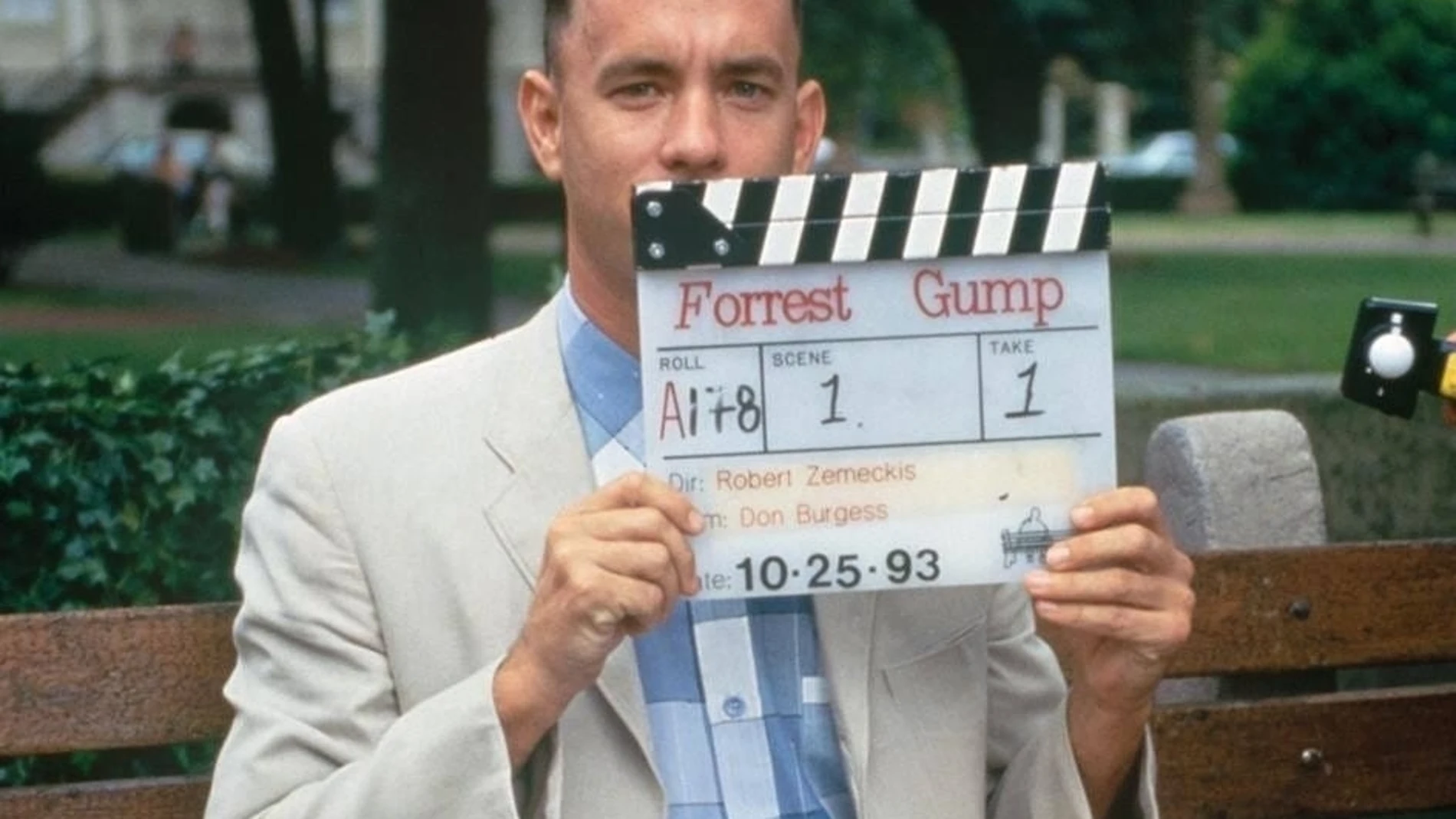 Tom Hanks, durante el rodaje de "Forrest Gump"