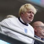 Boris Johnson, en el palco de Wembley durante la final de la Eurocopa