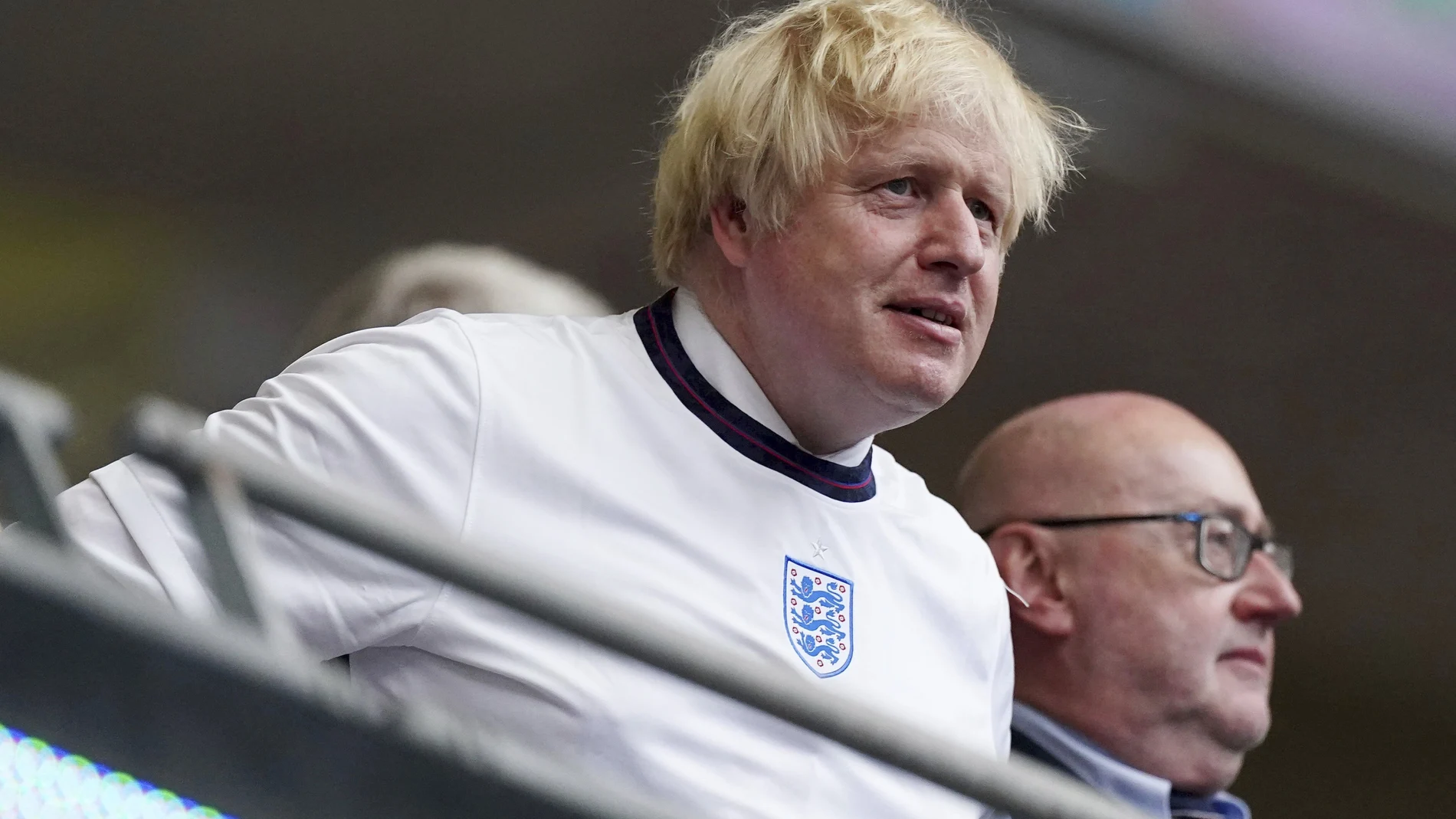 Boris Johnson, en el palco de Wembley durante la final de la Eurocopa