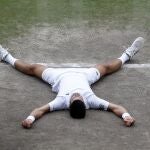 Djokovic celebra su triunfo en Wimbledon ante Berrettini, con el que alcanza los 20 Grand Slams