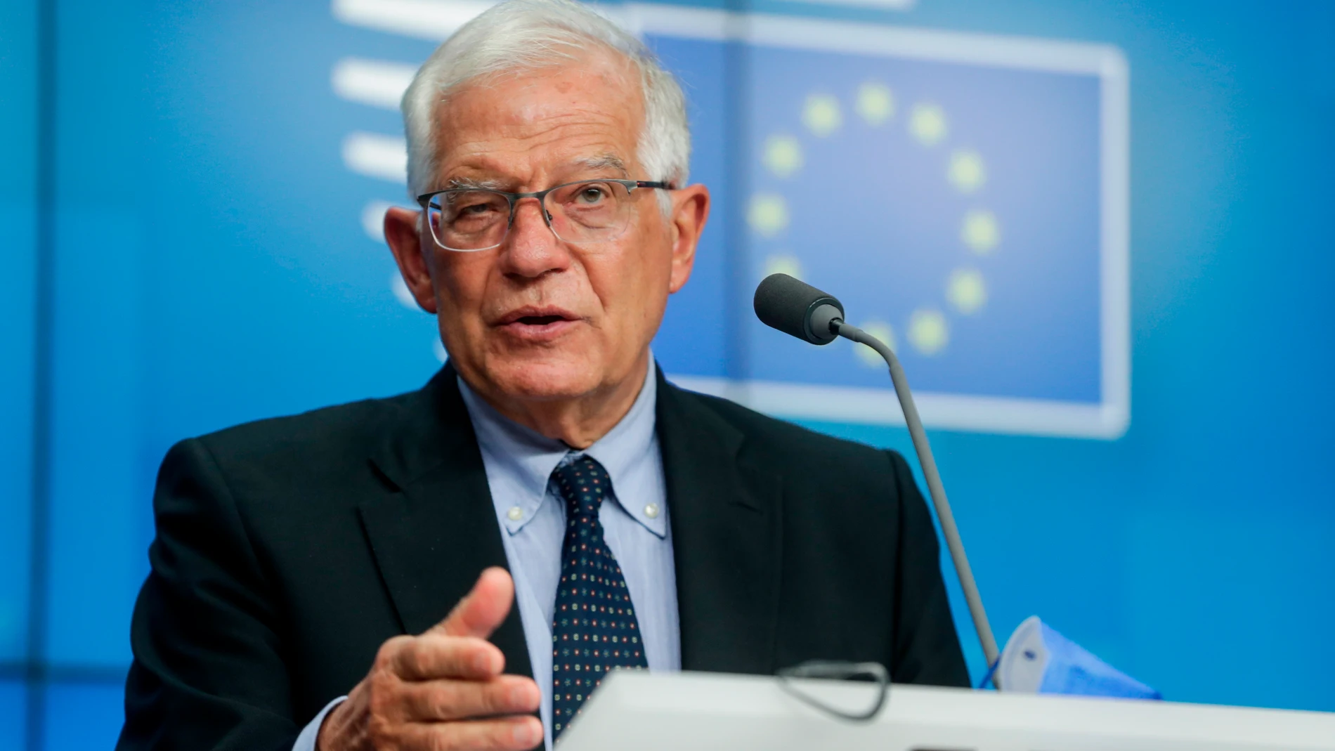 El jefe de política exterior de la UE, Josep Borrell, durante una rueda de prensa en Bruselas
