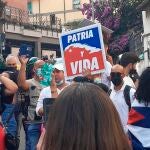 Cuban protesters in Rome