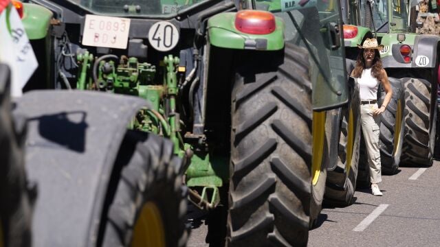 Una manifestante en la protesta frente al Ministerio de Agricultura