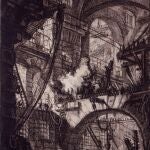 Giovanni Battista Piranesi, La prisión de la hoguera, aguafuerte. Carceri d'invenzione, VI, 1761 (2ª ed.)