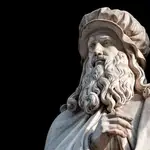 Estatua de Leonardo da Vinci, uno de los pintores más famosos de la historia