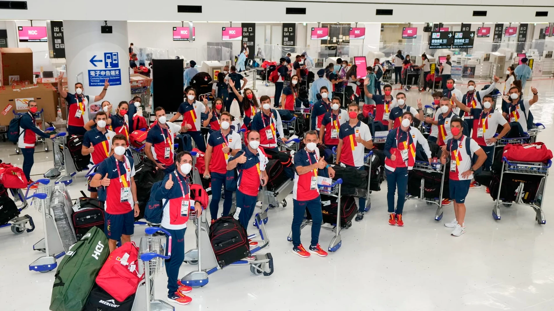 El grueso del equipo español llegó a Tokio a cinco días del arranque de los Juegos