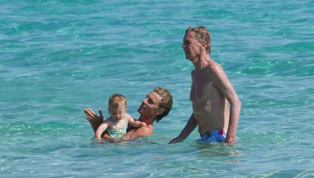Christian of Hannover with son Nicolas and his father Ernst on holidays in Formentera, 18 July 2021