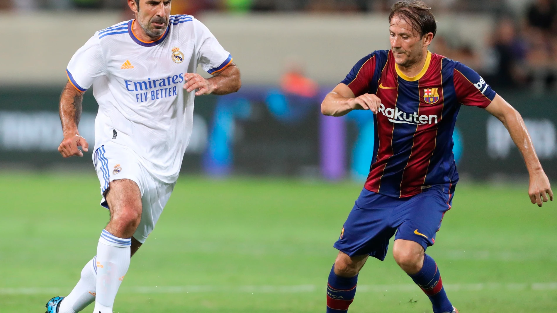 Luis Figo, en el partido de Leyendas Barcelona-Real Madrid