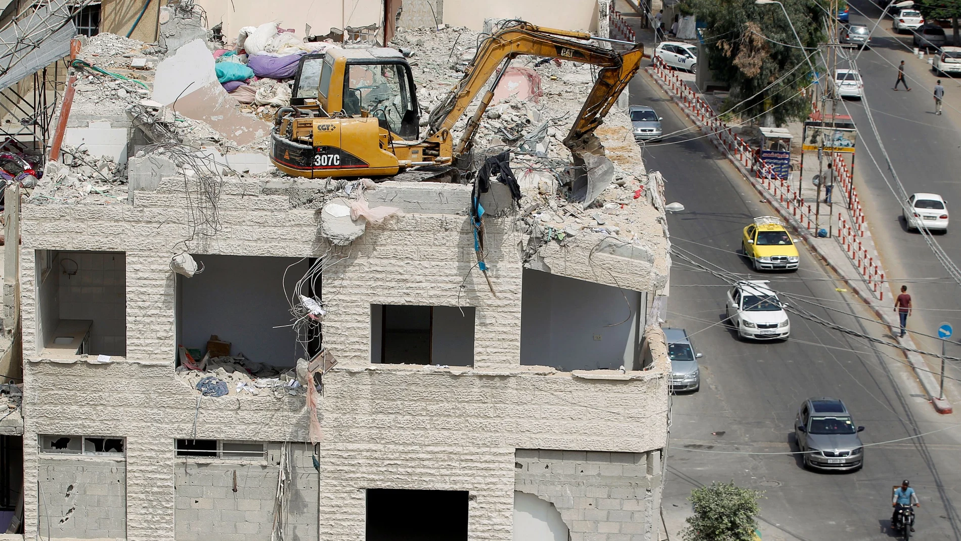 Un edificio dañado en Gaza por un ataque israelí