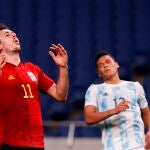 Oyarzabal se lamenta después de una ocasión fallada contra Argentina