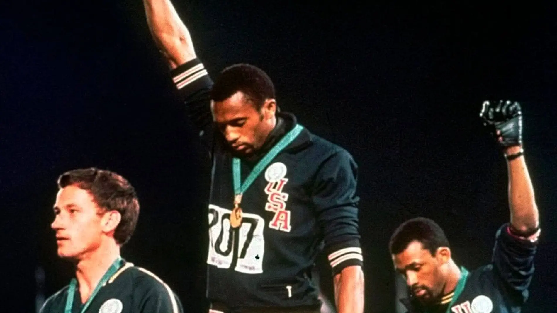 El podio del Black Power en México 68