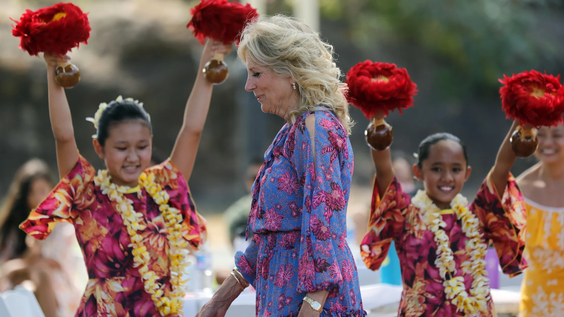 Jill Biden durante su visita en Hawai