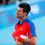 Novak Djokovic, tras perder contra Pablo Carreño. Su actitud ha provocado muchas críticas