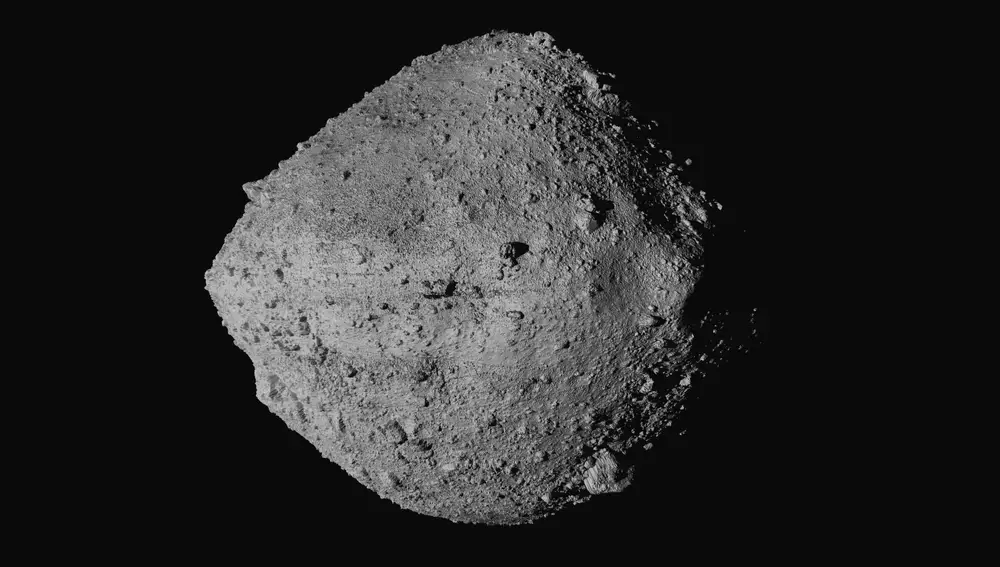 Fotografía tomada del asteroide Bennu a 24 kilómetros de distancia de su superficie