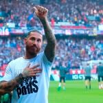Sergio Ramos, en su presentación como jugador del PSG.