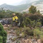 Zona del incendio en la Sierra del Gigante