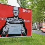 Cartel electoral del candidato del SPD a las elecciones federales del 26 de septiembre, Olaf Scholz