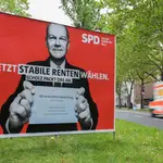 Cartel electoral del candidato del SPD a las elecciones federales del 26 de septiembre, Olaf Scholz