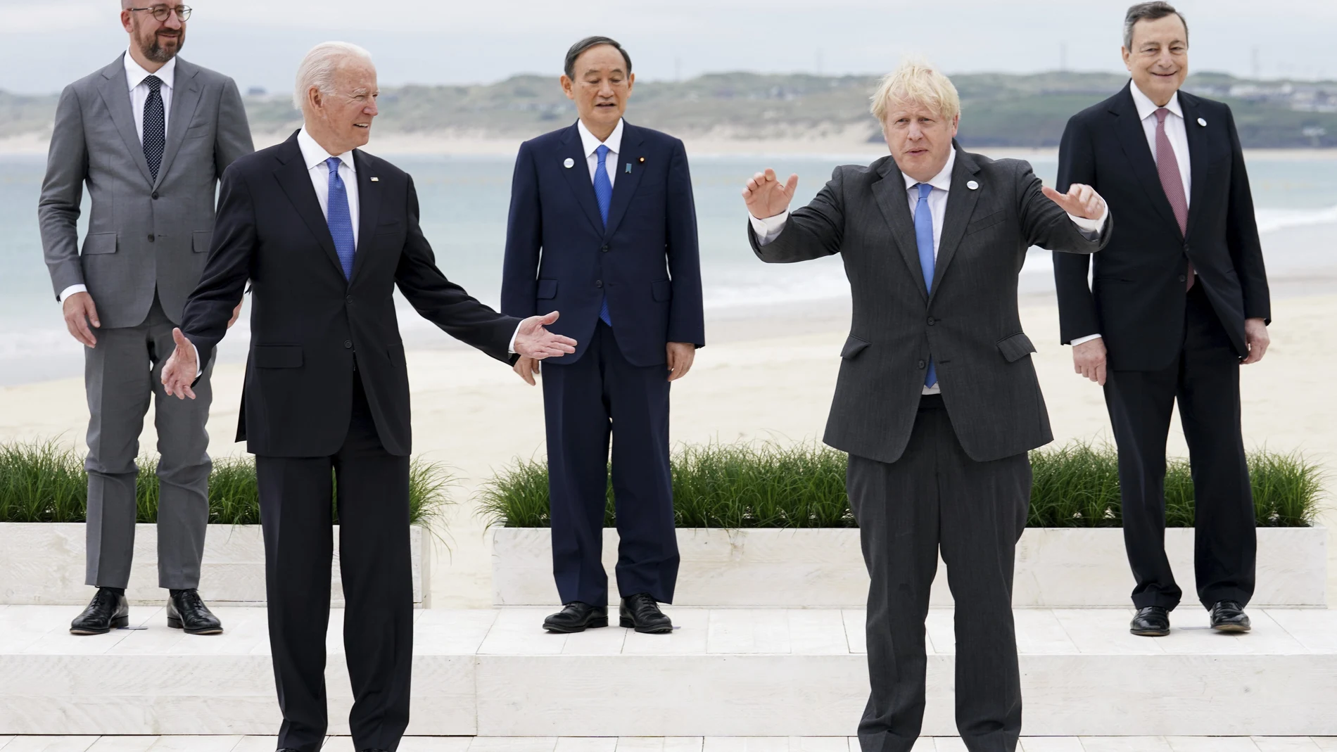 Foto de grupo del G7 en Cornualles, en junio de 2021