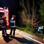 Accidente de un vehículo en la carretera CL-623 en Carrocera (León) en le que dos personas resultaron heridas