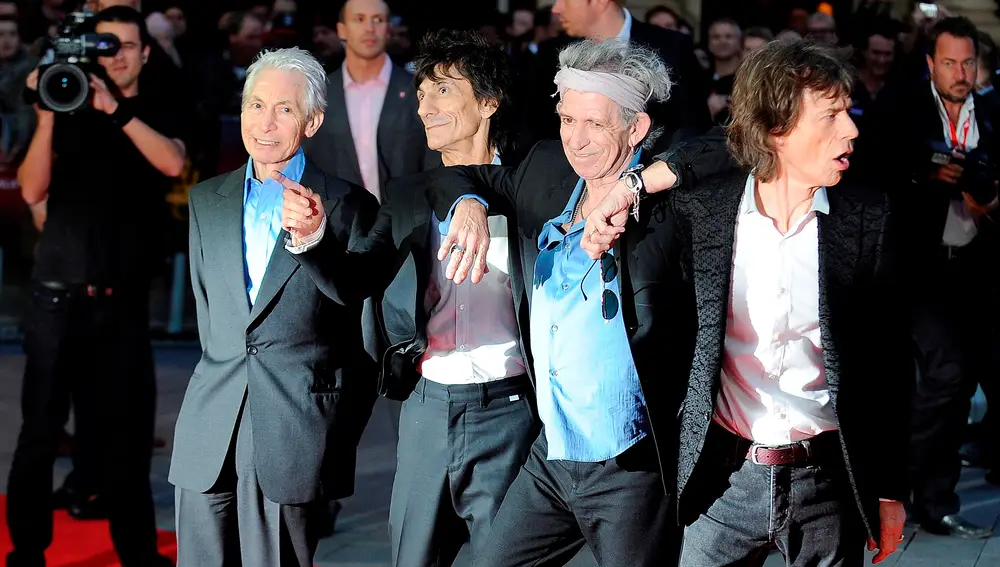 Los Rolling Stones, de izda, a dcha. Charlie Watts, Ronnie Wood, Keith Richards y Mick Jagger, en Londres