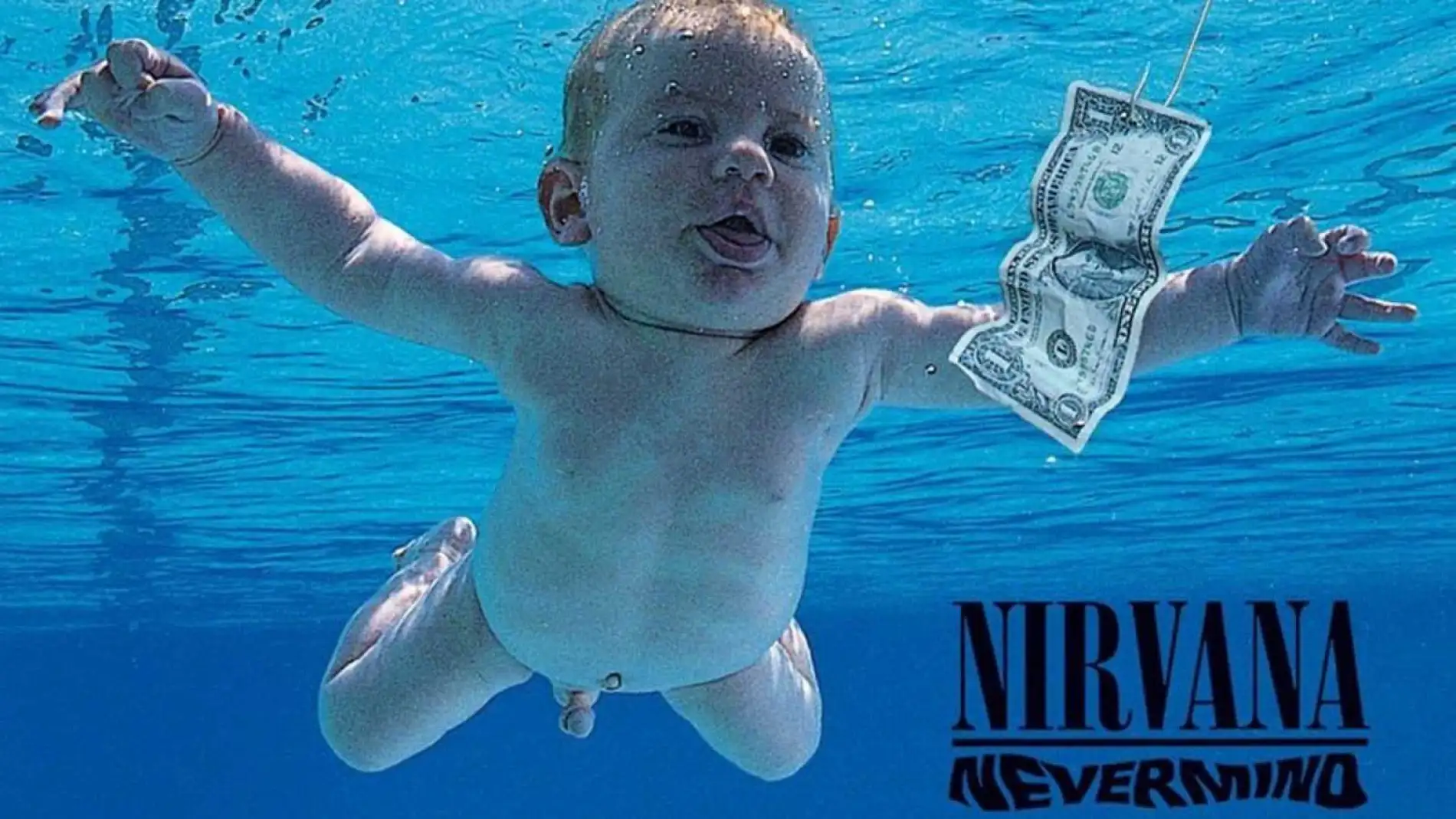 Portada del disco «Nevermind», de Nirvana, con Spencer Elden en la imagen