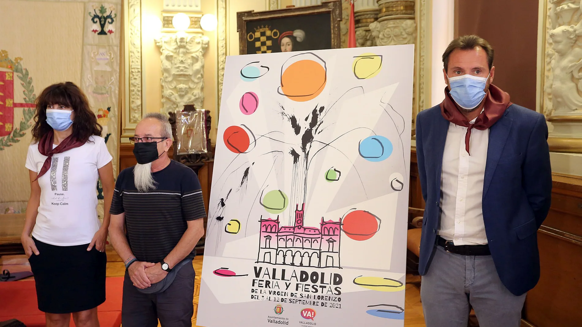 El alcalde de Valladolid, Óscar Puente,, da a conocer la programación de las Ferias y Fiestas de la Virgen de San Lorenzo junto a la concejal Ana Redondo