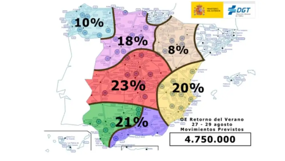 Tráfico estima que se produzcan 4.750.00 desplazamientos por carretera.