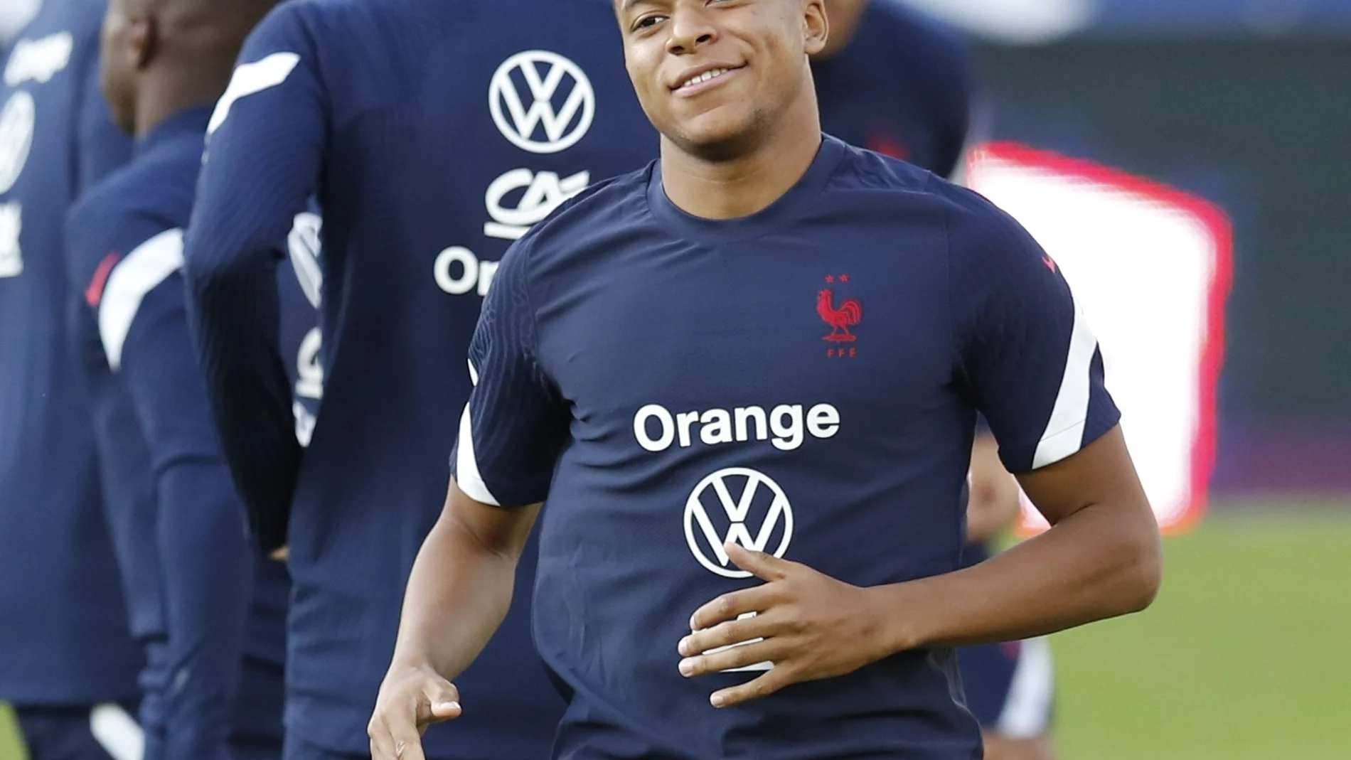 Mbappé, en el entrenamiento con Francia