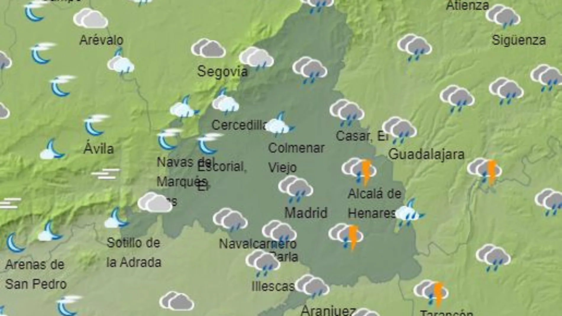 Previsión meteorológica para la Comunidad de Madrid