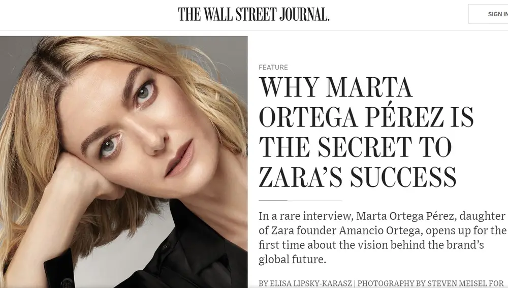 Marta Ortega protagoniza una entrevista con WST Magazine