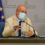 El vicepresidente de la Junta, Francisco Igea, durante la comparecencia en posterior rueda de prensa