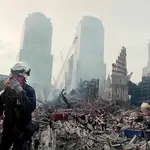 Trabajadores en la Zona Cero de Nueva York días después de los atentados