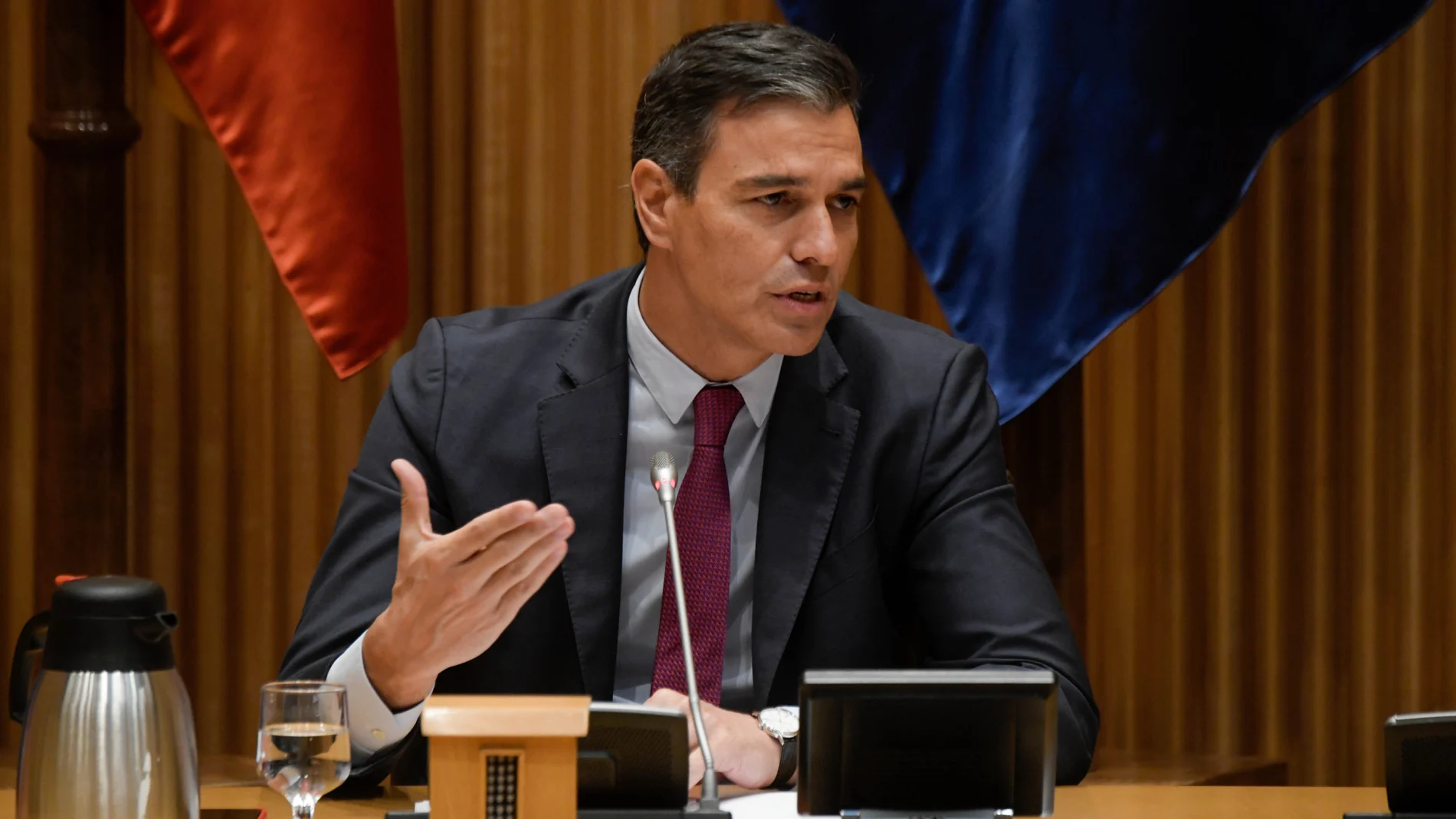 Pedro Sánchez interviene en la reunión interparlamentaria del Grupo Parlamentario Socialista en el Congreso de los Diputados