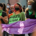 Protesta para celebrar la decisión de la Suprema Corte de Justicia de la Nación (SCJN) que declaró inconstitucional la penalización del aborto, en Saltillo, México, el 7 de septiembre de 2021
