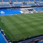 Aspecto que presenta el estadio Santiago Bernabéu antes del Real Madrid-Celta.
