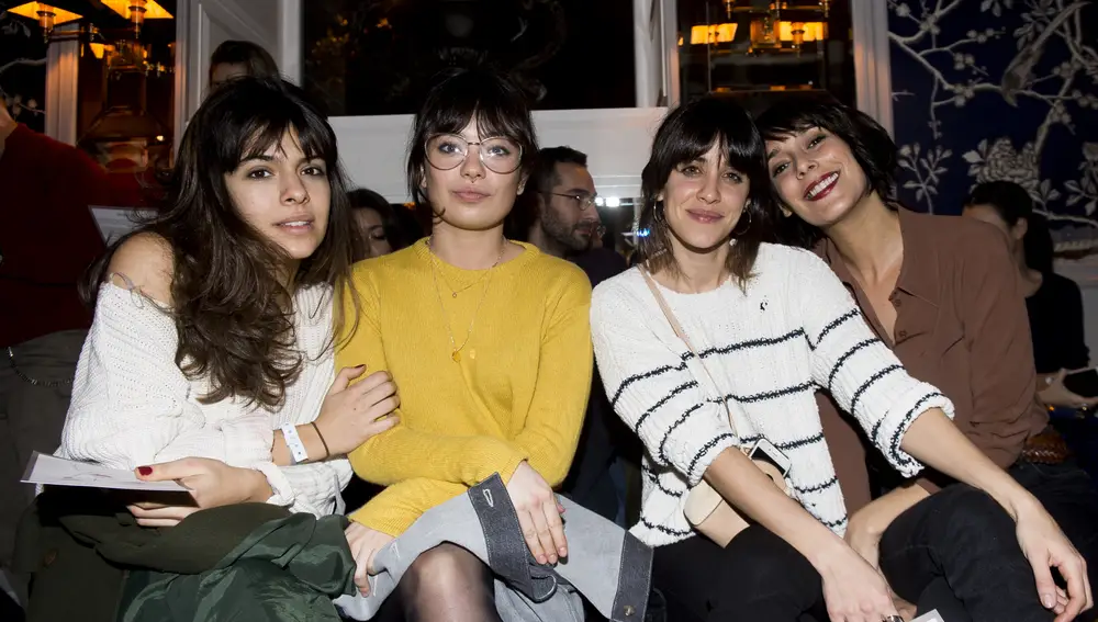 Actresses Claudia Traisac, Anna Castillo, Macarena Garcia and Belen Cuesta at the front row of “ Encinar “ collection during OFF in Pasarela Cibeles Mercedes Benz Fashion Week Madrid 2018, in Madrid Tuesday Jan. 22, 2018
