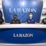 Berni Faus, de Gemocat, promotora de la carrera del Mundial de Superbike en Barcelona; y los pilotos Ana Carrasco, Manuel González y Adrián Huertas