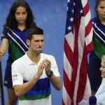 Djokovic, durante la ceremonia de entrega de trofeos del US Open