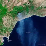 Imagen de Copernicus Sentinel-2, capturada el pasado 10 de septiembre, muestra algunos de los incendios cerca de Estepona