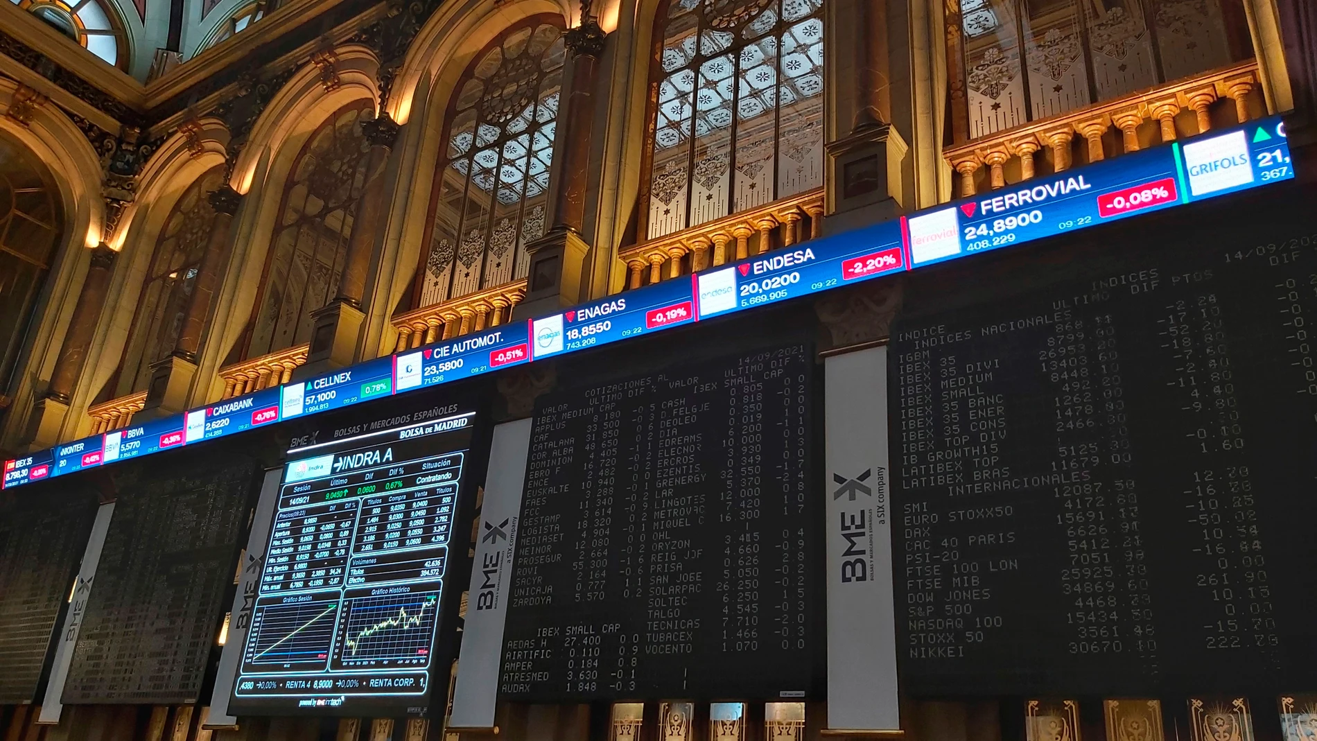 La Bolsa española tras la apertura de la sesión de este martes