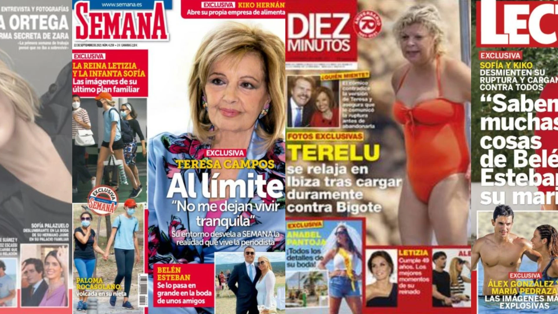 Collage portadas revistas del corazón 15 septiembre 2021