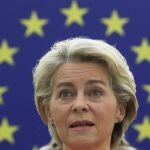 La presidenta de la Comisión Europea, Ursula von der Leyen, durante su discurso del Estado de la Unión en Estrasburgo